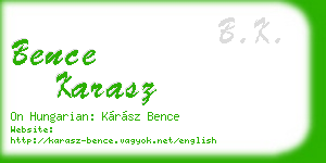 bence karasz business card